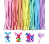 300 pk Pipe Cleaners for Craft 30mm Long Crafting Pipe Cleaners 10 Macaron Chenille Stems Chenille Wire Flexible Pipecleaners for DIY Craft For Kids