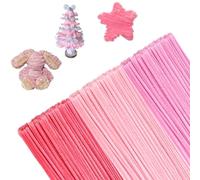 300 pk Pipe Cleaners for Craft 30mm Long Crafting Pipe Cleaners 3 pink Chenille Stems Chenille Wire Flexible Pipecleaners for DIY Craft For Kids