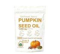 300 Pumpkin Seed Oil Soft Capsules - Cold Pressed Lock Nutrition, 2-in-1 Formula Contains Unsaturated Fatty Acids, Added Pumpkin Seed Extract, Beneficial for Health, Non GMO, Gluten Free.