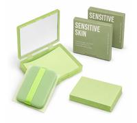 300-Sheet Blotting Paper Set Compact Oil Absorbing Sheets for Face with Mirror & Sticky Puff Refillable Oil Blotting Papers for Oily Skin Grease Removal for On-the-Go Makeup Touch-Ups