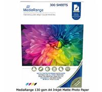 300 Sheet x Mediarange 130gsm Single Sided Matt A4 Matte Coated Pro PHOTO paper
