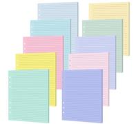 300 Sheets 6-Hole Lined Refills Paper 5.8" x 8.5" Loose Leaf Papers 10 Colorful Line Paper for mini 6 Ring Binders Junior Size Notebooks for Office School Business Home