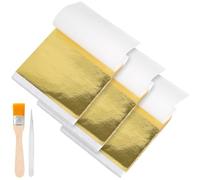 300 Sheets Gold Leaf, Gold Leaf Sheets Set with Brush and Tweezers | Gold Leaf for DIY Craft, Gold Foil Sheets for Nail Art, Spa, Beauty Makeup, Scrapbooking & Handmade Greeting Card