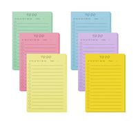 300 Sheets Large Lined Notes, Lined to Do List Notes,15 X 10cm Horizontal Self Sticky Notes Pad Assorted Removable, 6 Pastel Ruled Post Stickies Colorful for School, Office, Home Stationer
