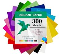 300 Sheets Origami Paper, 15x15 cm/6 Inch Origami Paper Double Sided(70gsm), 20 Colors Small Origami Squares for Kids DIY School Arts Crafts Projects Children Adults