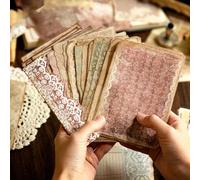 300 Sheets Scrapbook Paper Assorted Set - 6 Pack Vintage Paper for Letter Writing Scrapbooking Embellishments Planner Bullet Junk Journal Supplies Collage Background 3.8x5.4 Inch