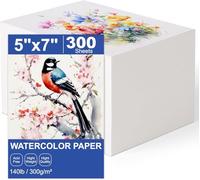 300 Sheets Watercolour Paper Bulk,140 lb/300 GSM Cold Press Thick Water Colour Paper,Sketch Painting Watercolor Pad,Artist Painting Drawing Paper for Watercoluorist Kids Students Artists
