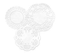 300 Sheets White Round Lace Doilies Hollow Paper Cutouts Vintage Collage Retro Decoupage 3 Small Sizes 3.5"/4"/4.5" for Scrapbooking Crafting Journal Planner (Doily)