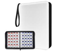 300 Slots Game Card Holder Binder for Animal Crossing ACNH Mini Cards & Amiibo Storage Organizer with Sleeves Compatible Nintendo Switch, PS Vita, SD Memory Cards, Portable Card Album Book (White)