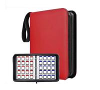 300 Slots Game Card Holder Binder, Mini Cards Storage Organizer with Sleeves Compatible with SD Memory Cards, Portable Card Album Binder (Red)