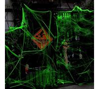 300 Sqft Halloween Glow in The Dark Spider Web Decorations, 200g Creepy Giant Cobweb With 30PCS Fake Spiders, Super Stretch Spiderweb Party Decor Supplies for Indoor Outdoor Window Wall Outside