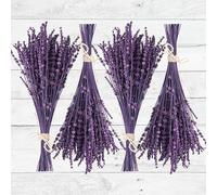 300+Stems Dried Preserved Lavender Flowers Bundle, Natural Purple Dried Lavender Bouquet 15''-17" for Crafts Shower Weeding Home Vase Decor, Aromatherapy, Fragrance, Dry 4 Packs Live Plants