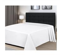 300 Thread count-100% Egyptian cotton-white Flat Sheet-Breathable-Hotel Quality Luxury bedding and linen- Super Soft-Plain Dyed Only Flat Sheets-Super King bed sheets W275cm xL310cm