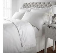 300 Thread Striped Luxury Duvet Cover Set Sweet Dreams White Super King