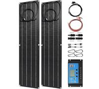 300 Watt Ultra-Thin Solar Panel, 2X 150W 12V-24V PET Flexible Solar Panel Kit with 40A Controller, Flexible Monocrystalline Solar Panels, Suitable for Family, Caravan, Boat (300W)