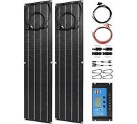 300 Watt Ultra-Thin Solar Panel, 2X 150W 12V-24V PET Flexible Solar Panel Kit with 40A Controller, Flexible Monocrystalline Solar Panels, Suitable for Family, Caravan, Boat (300W)