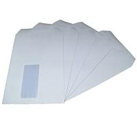 300 White A5 C5 Size Self Seal Paper Envelopes With Address Window 162 x 229mm 90gsm - Office Postal Mailing Postage Posting Supplies