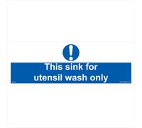 (300 x 100mm - 12 x 4, Dibond / Composite Aluminium) MA307 This Sink For Utensil Wash Only SIGN canteen kitchen catering restaurant