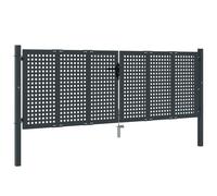 (300 x 150 cm) vidaXL Garden Gate Driveway Fence Gate Fence Panel Patio Gate Anthracite Steel