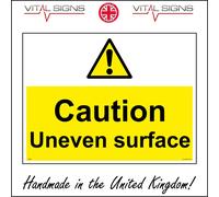 (300 x 200mm - 12 x 8, 1mm Pvc Foamex) WS944 Caution Uneven Surface Not Level Warning Beware Work Place Safety Sign