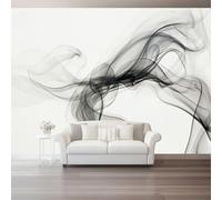 300 X 210 Cm Photo Wallpaper Abstract Premium Wall Mural Poster - Gray Smoke Curves Non-Woven Large Decorative Wallpaper for Children's Room Living Room Home