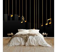 300 x 210 cm Photo Wallpaper Minimalism Piano Keys Lines - Premium Non-Woven Decorative Wall Mural Poster, Black Wall Mural Wallpaper for Bedroom Children's Room Living Room, Home Decoration