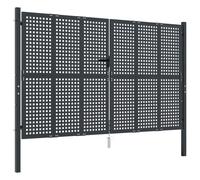 (300 x 250 cm) vidaXL Garden Gate Driveway Fence Gate Fence Panel Patio Gate Anthracite Steel