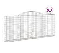 vidaXL Arched Gabion Baskets 7 pcs 300x30x120/140 cm Galvanised Iron, Silver