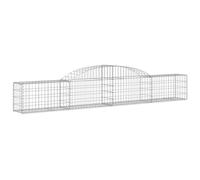 vidaXL Arched Gabion Basket 300x30x40/60 cm Galvanised Iron, Silver