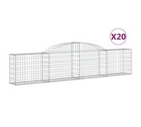 (300 x 30 x 60/80 cm/ 20 pcs) vidaXL Arched Gabion Basket Stone Basket Gabion Retaining Wall Galvanised Iron
