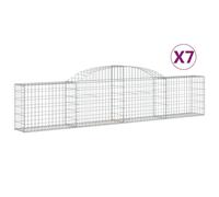 (300 x 30 x 60/80 cm/ 7 pcs) vidaXL Arched Gabion Basket Stone Basket Gabion Retaining Wall Galvanised Iron
