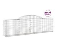 (300 x 30 x 80/100 cm/17 pcs) vidaXL Arched Gabion Basket Stone Basket Gabion Retaining Wall Galvanised Iron