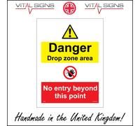(300 x 400mm - 12 x 16, Magnetic - Vehicle Grade) DANGER DROP ZONE AREA NO ENTRY BEYOND THIS POINT SIGN MU162 SAFETY STICKER RIGID