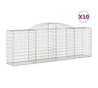(300 x 50 x 100/120 cm/ 10 pcs) vidaXL Arched Gabion Basket Stone Basket Gabion Retaining Wall Galvanised Iron