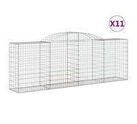 (300 x 50 x 100/120 cm/ 11 pcs) vidaXL Arched Gabion Basket Stone Basket Gabion Retaining Wall Galvanised Iron
