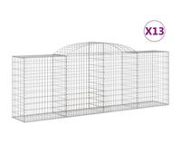 vidaXL Arched Gabion Baskets 13 pcs 300x50x100/120 cm Galvanised Iron, Silver