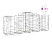 (300 x 50 x 100/120 cm/30 pcs) vidaXL Arched Gabion Basket Stone Basket Gabion Retaining Wall Galvanised Iron