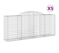 (300 x 50 x 120/140 cm/ 5 pcs) vidaXL Arched Gabion Basket Stone Basket Gabion Retaining Wall Galvanised Iron
