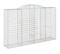vidaXL Arched Gabion Basket 300x50x180/200 cm Galvanised Iron, Silver