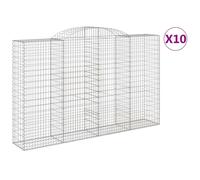 (300 x 50 x 180/200 cm/10 pcs) vidaXL Arched Gabion Basket Stone Basket Gabion Retaining Wall Galvanised Iron