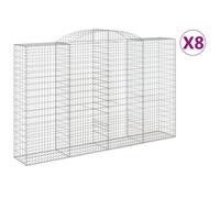 (300 x 50 x 180/200 cm/8 pcs) vidaXL Arched Gabion Basket Stone Basket Gabion Retaining Wall Galvanised Iron