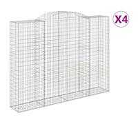 (300 x 50 x 220/240 cm/4 pcs) vidaXL Arched Gabion Basket Stone Basket Gabion Retaining Wall Galvanised Iron