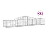 (300 x 50 x 40/60 cm/ 12 pcs) vidaXL Arched Gabion Basket Stone Basket Gabion Retaining Wall Galvanised Iron