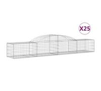(300 x 50 x 40/60 cm/ 25 pcs) vidaXL Arched Gabion Basket Stone Basket Gabion Retaining Wall Galvanised Iron