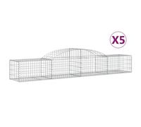 vidaXL Arched Gabion Baskets 5 pcs 300x50x40/60 cm Galvanised Iron, Silver