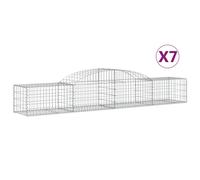 (300 x 50 x 40/60 cm/ 7 pcs) vidaXL Arched Gabion Basket Stone Basket Gabion Retaining Wall Galvanised Iron