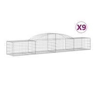 (300 x 50 x 40/60 cm/ 9 pcs) vidaXL Arched Gabion Basket Stone Basket Gabion Retaining Wall Galvanised Iron