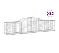 (300 x 50 x 60/80 cm/17 pcs) vidaXL Arched Gabion Basket Stone Basket Gabion Retaining Wall Galvanised Iron