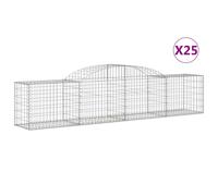 (300 x 50 x 60/80 cm/25 pcs) vidaXL Arched Gabion Basket Stone Basket Gabion Retaining Wall Galvanised Iron