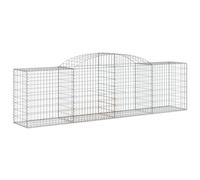 vidaXL Arched Gabion Basket 300x50x80/100 cm Galvanised Iron, Silver
